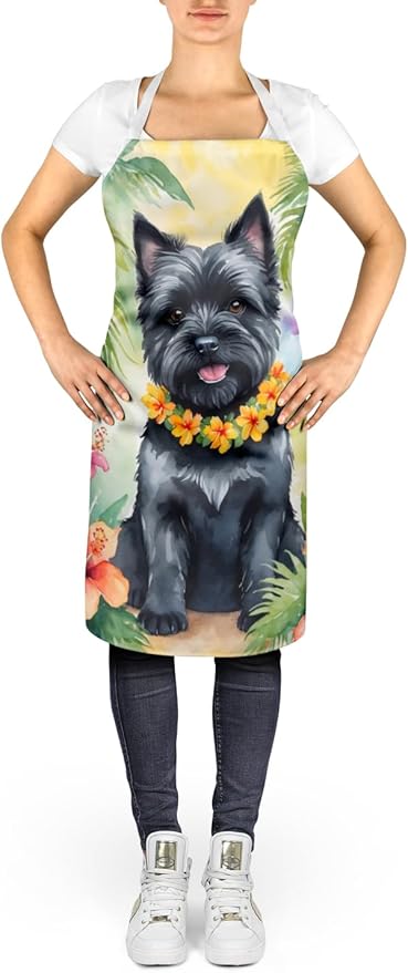 Caroline's Treasures Cairn Terrier Luau Apron Cooking Kitchen Server Baking Crafts Gardening for Adult Women Men, Unisex, Large, Multicolor
