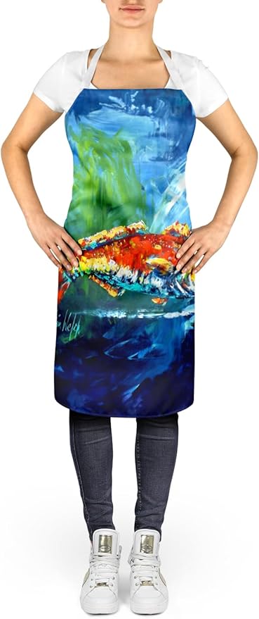 Caroline's Treasures Break Through Red Fish Apron Cooking Kitchen Server Baking Crafts Gardening for Adult Women Men, Unisex, Large, Multicolor