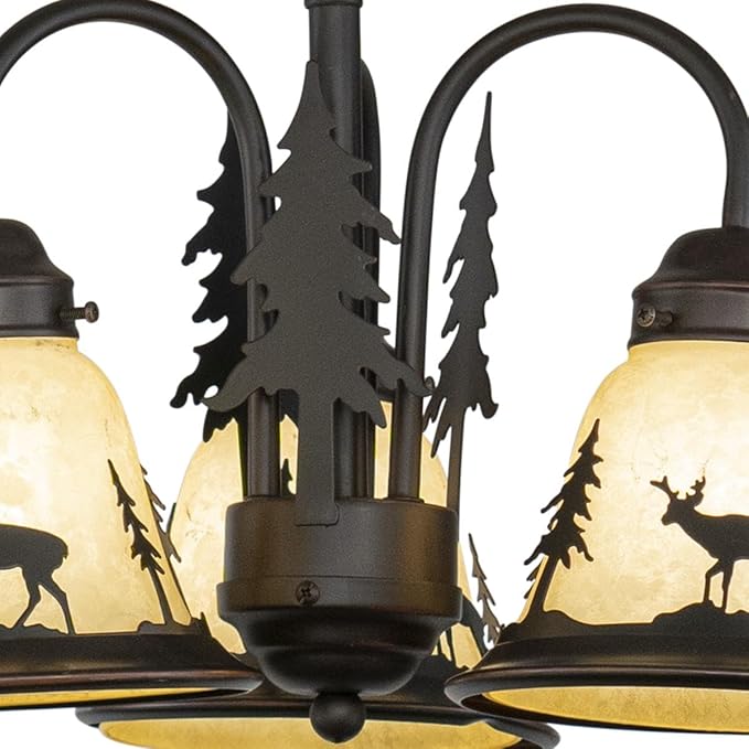 VAXCEL Bryce 3L LED Bronze Rustic Deer Mini Chandelier or Fan Light Kit