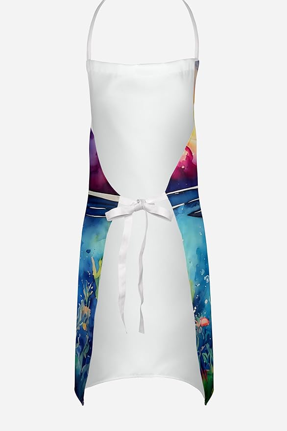 Caroline's Treasures Dolphin Apron Cooking Kitchen Server Baking Crafts Gardening for Adult Women Men, Unisex, Large, Multicolor