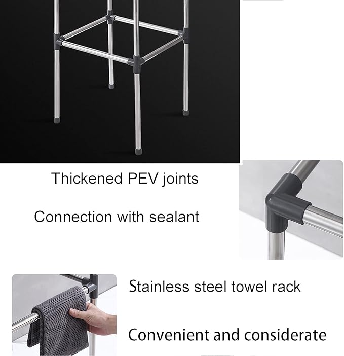Movable Stainless Steel Kitchen Sink, for Washing Hands, Commercial Restaurant Utility Fish Cleaning Table, Kitchen Sink for Restaurant, Bar, Laundry, Garage, Backyard (Color : Without Faucet (