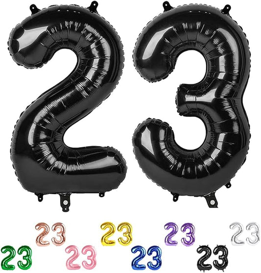 Big 23 Balloons Number, 40 Inch 32 Balloon for Women Men, Black Number Ballons for Birthday, Party, Wedding, Anniversaries, Celebration Party, Graduation