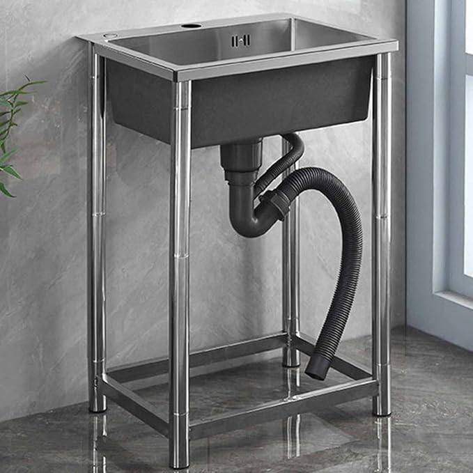 Sink Stainless Steel Kitchen SinkHand Made, 304 Stainless Steel Sink Compartment Free Standing Utility Sink for Garage, Restaurant, Laundry Room, Outdoor,Without Faucet-45 * 40 * 75cm
