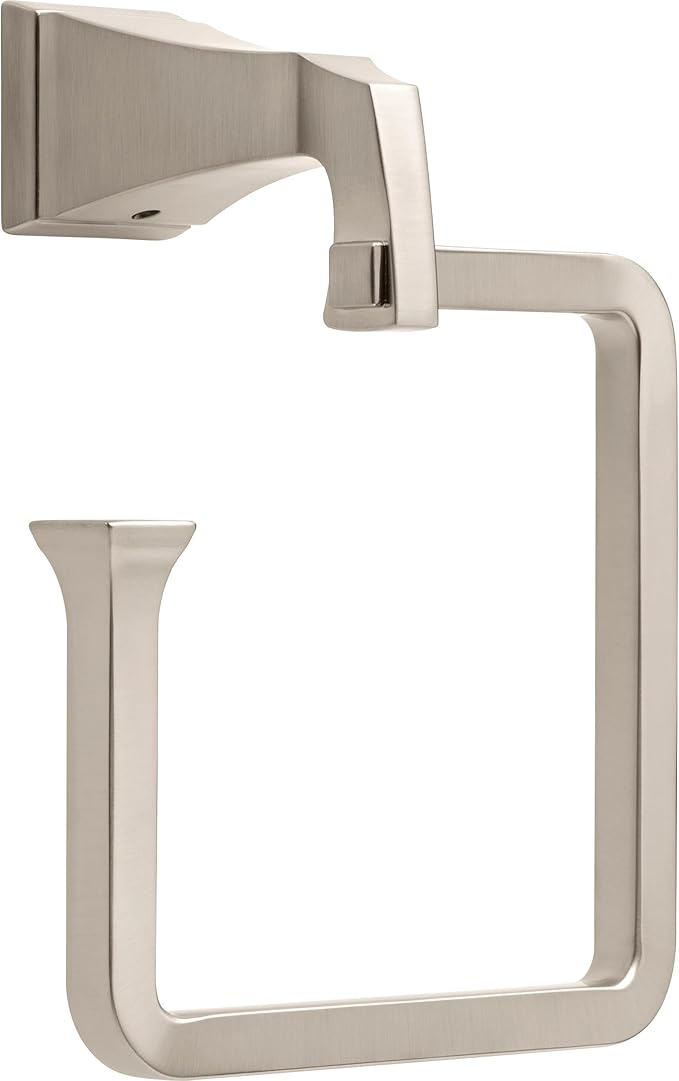Delta Dryden (1-Pack) Hand Towel Holder Brilliance Stainless Steel Towel Racks for Bathroom Wall Square Towel Ring Holder for Bath Towel Hanger for Kitchen, Bathroom Accessories 75146-SS
