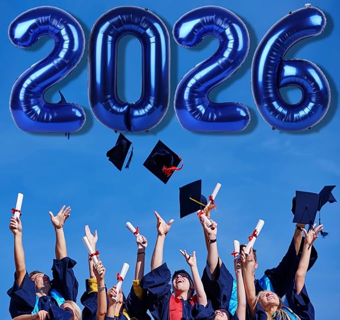Number 2026 Balloons, Happy New Years Eve Party Decorations, Navy Blue Balloon Numbers 40 Inch for 20 26 Girls Boys Women Men Engagement, Bridal Shower Party