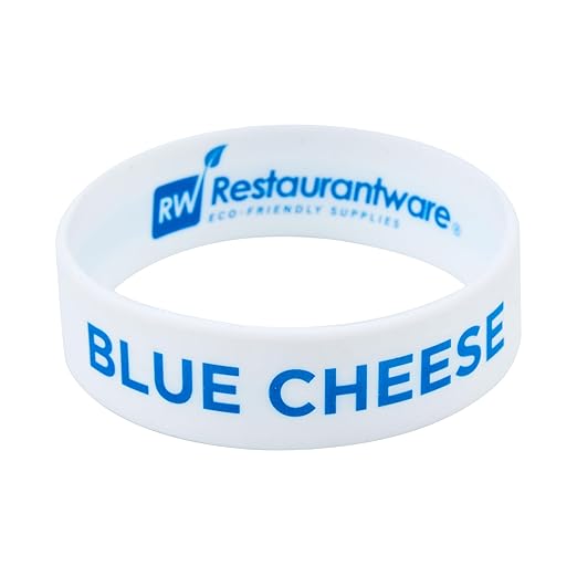 Restaurantware Silicone Squeeze Bottle Band 10 Count 2.75 Inch Dishwasher Safe Condiment Identification Band, Blue Cheese White Non-Slip Label Band for Condiment Labeling at Restaurants, Food Trucks