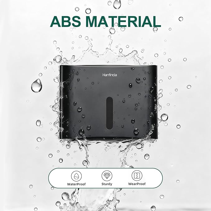 Paper Towel Dispenser Wall Mounted, Adhesive Commercial Paper Towel Dispenser - Wall-Mounted, Fits Multifold/Trifold/C-Fold Towels, Black