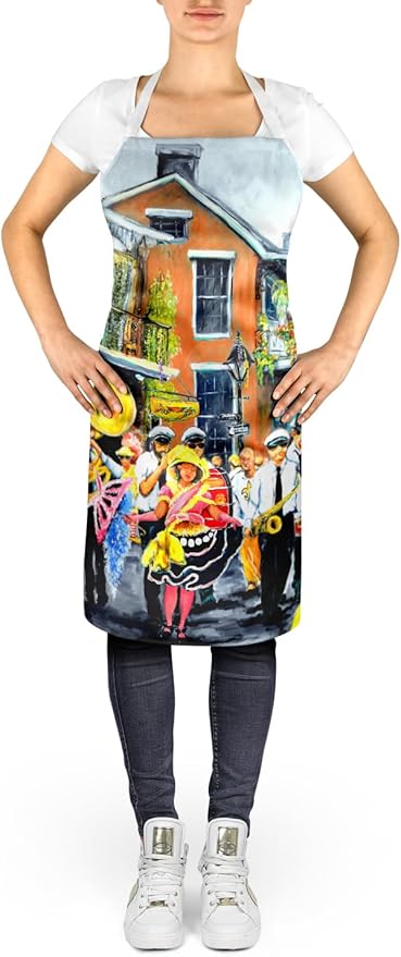 Caroline's Treasures French Quarter Frolic Apron Cooking Kitchen Server Baking Crafts Gardening for Adult Women Men, Unisex, Large, Multicolor
