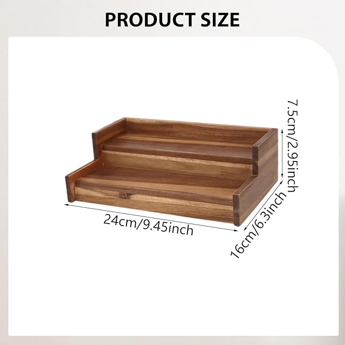 Wooden Display Riser Shelf, Showcase Fixtures, Product Stand for Cupcake Buffets