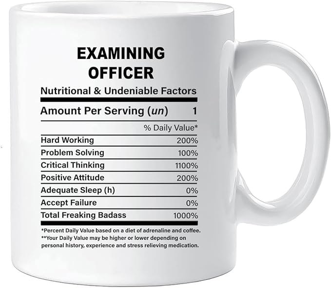 Funny Gift for Examining Officer, Examining Officer Nutrition Mug, Best Examining Officer Gift Ideas, Graduation, Funny Examining Officer Birthday Mug