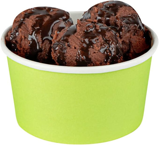 Restaurantware-Coppetta 8-Ounce Dessert Cups, 200 Disposable Ice Cream Cups - Lids Sold Separately, Sturdy, Light Green Paper Frozen Yogurt Bowls, For Hot And Cold Foods, Perfect For Gelato Or Mousse