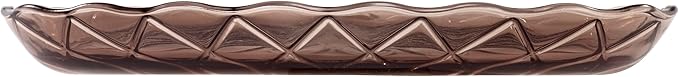 Nicole Miller – Vanity Tray, Embossed Glass with Scalloped Edge, Trellis Home Decor – Perfect for Organizing Toiletries, Cosmetics and Bathroom Essentials (Bijou Brown)