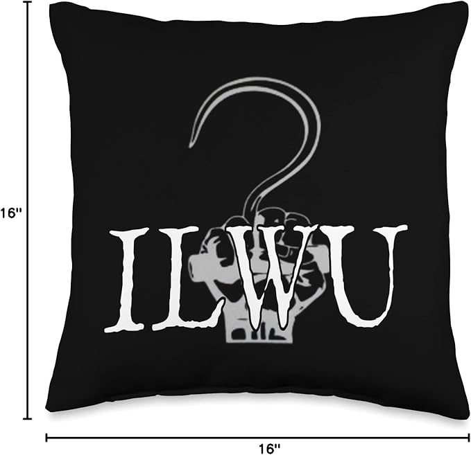 ILWU LONGSHORE CARGO HOOK Throw Pillow
