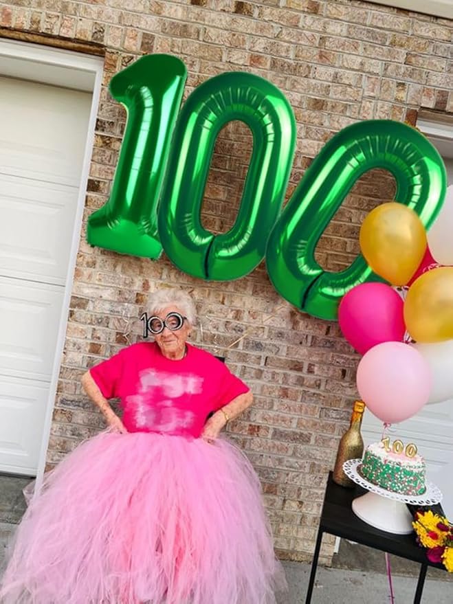 Number Balloons 40 Inch, Big Balloon, Dark Green Number 10 Balloon for 10th 100 Birthday Wedding Anniversaries Game Competition Party Balloons Decorations