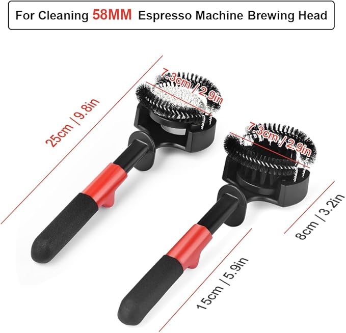 Espresso Machine Grouphead Cleaning Brush - CAFEMASY 2 Pack Coffee Brush Barista Tool Accessories for Cleaning 58mm Espresso Coffee Machine Brewing Grouphead