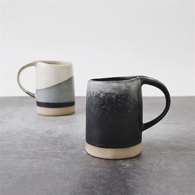 Latte Mug 400ML Large Capacity Vintage Rough Pottery Coffee Cup Household Couple Water Cup Simple Ceramic Mug for Any Kitchen (Color : 1) (Brass)