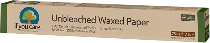 If You Care Wax Paper Rolls – 12 Pack of 75 Sq Ft Rolls - Unbleached, Chlorine Free, 100% Natural Soybean Coated Waxed Sheets, Liner for Baking, Cooking, Food Wrapping