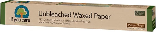 If You Care Wax Paper Rolls – 12 Pack of 75 Sq Ft Rolls - Unbleached, Chlorine Free, 100% Natural Soybean Coated Waxed Sheets, Liner for Baking, Cooking, Food Wrapping