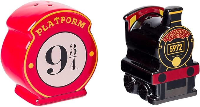 Silver Buffalo Harry Potter Hogwarts Express Platform 9 3/4 Ceramic Salt and Pepper Shaker