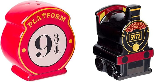 Silver Buffalo Harry Potter Hogwarts Express Platform 9 3/4 Ceramic Salt and Pepper Shaker