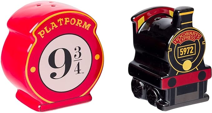 Silver Buffalo Harry Potter Hogwarts Express Platform 9 3/4 Ceramic Salt and Pepper Shaker