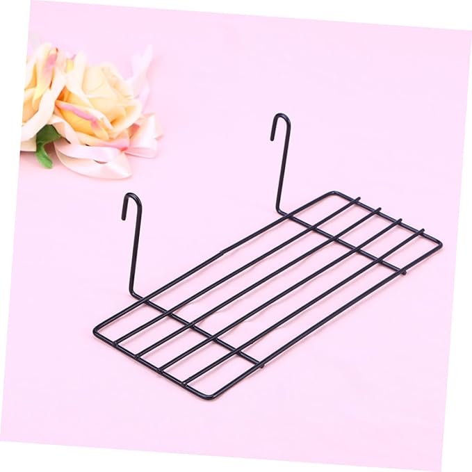 2Pcs Wire Grid Panel Shelf Set Black Metal Storage Baskets for Wall Organizing for Kitchen Bathroom and Home Decor
