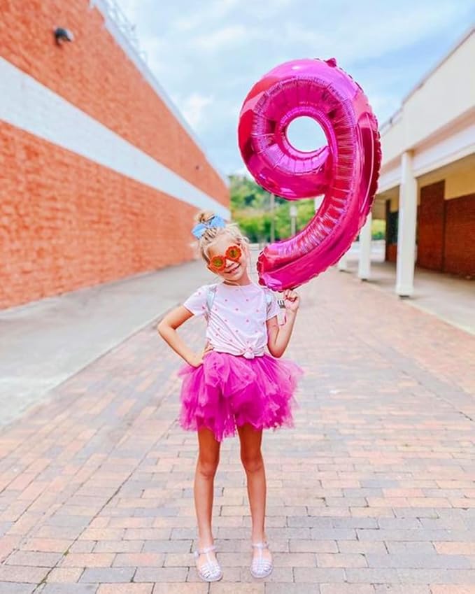 Balloon Numbers 40 Inch 5 Ballon for 5th Birthday Decorations, 15 25 35 50 Big Hot Pink Number Balloons for Wedding Photo Shoot Party Decor