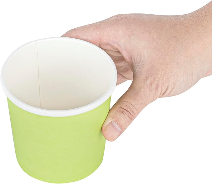 Bio Tek 12 Ounce Disposable Soup Cups, 200 Microwavable Paper Soup Cups - Vented Lids Sold Separately, Hot And Cold Foods, Green Paper To Go Soup Containers, For Desserts Or Treats - Restaurantware