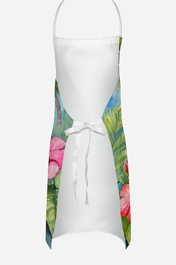 Caroline's Treasures Border Terrier Luau Apron Cooking Kitchen Server Baking Crafts Gardening for Adult Women Men, Unisex, Large, Multicolor