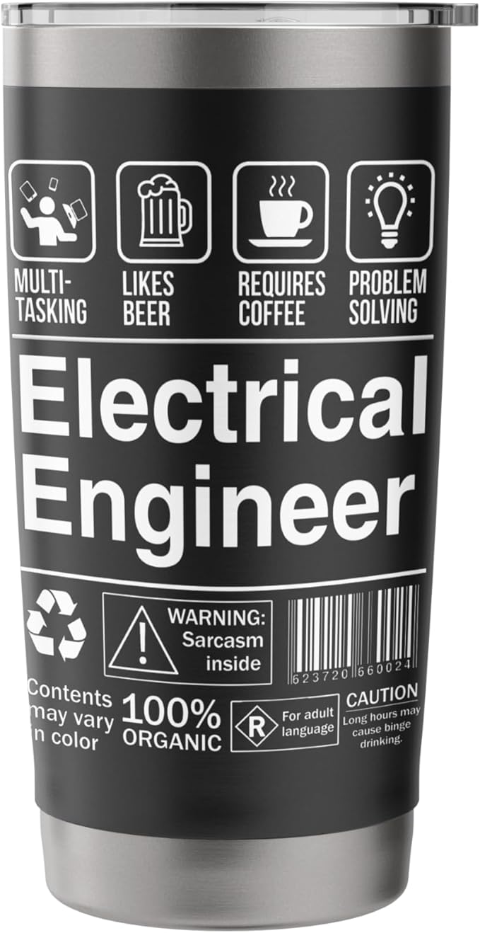 Electrical Engineer Funny Description Label Stainless Steel Insulated Tumbler
