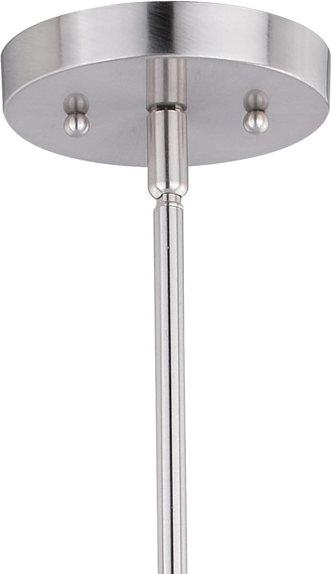 VAXCEL Beloit 1 Light Mini Pendant for Kitchen Island, Farmhouse Style Mounted Ceiling Lighting, Satin Nickel Finish, Clear Glass