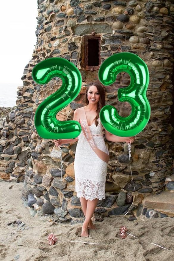40 Inch Number Balloon 3rd, Three Dark Green Happy Birthday Balloons for Girls Boys Babies, Number Balloons for 3 13 23 30 Wedding Bridal Shower Anniversaries Party