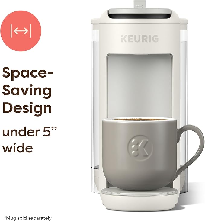 Keurig K-Mini Mate Plus Single-Serve K-Cup Pod Coffee Maker, Compact, 3 Cup Sizes, Brew Over Ice and Strong Button Features, 50 oz Removable Reservoir, Warm Stone