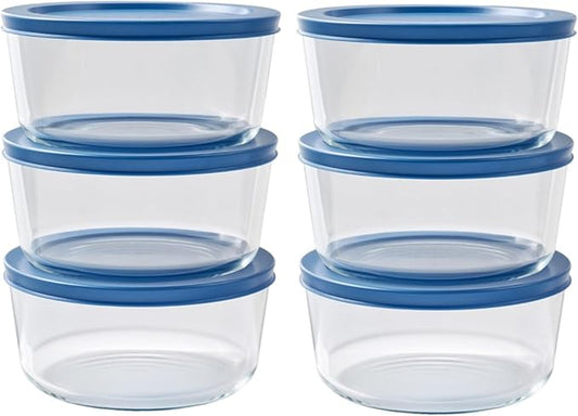 DURA LIVING 12-Piece Glass Food Storage Containers Set (6 Containers + 6 BPA-Free Lids) | 4-Cup, Leakproof | Microwave, Freezer, Oven & Dishwasher Safe | Ideal for Meal Prep & Pantry Organization