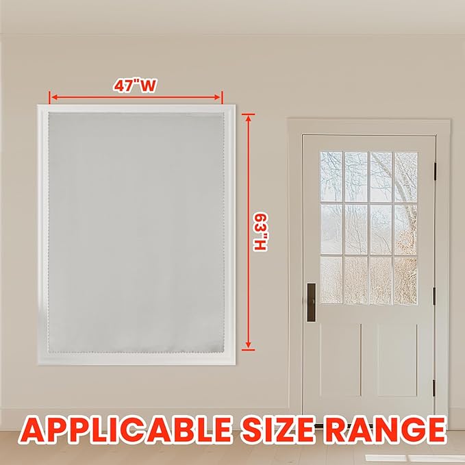AJAZZ self Adhesive Portable 100% Blackout Curtains Simple and Easy to installBedroom Window Thermal Lnsulated Kitchen Room Darkening Black Small Drapes 1-Pack