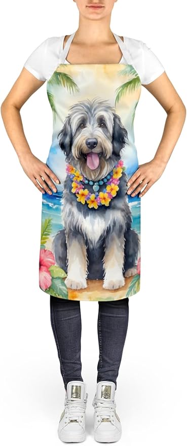 Caroline's Treasures Bergamasco Sheepdog Luau Apron Cooking Kitchen Server Baking Crafts Gardening for Adult Women Men, Unisex, Large, Multicolor