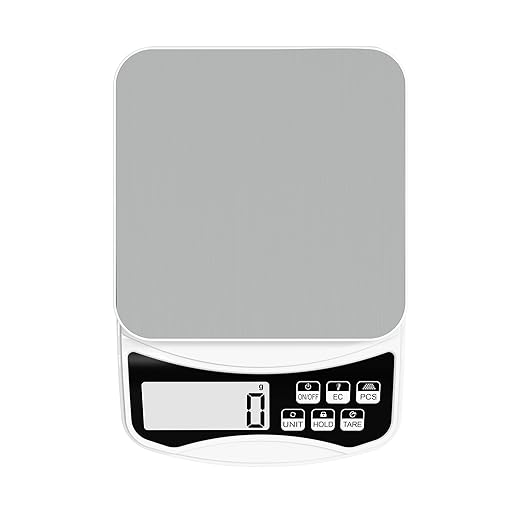 Core Innovations Digital Kitchen Food Scale, High Precision Food Weight Scale with Tare Function, LCD Display, Multi-Unit G/oz/lb/ML, Compact Scale for Cooking, Baking, Meal Prep & Portion Control