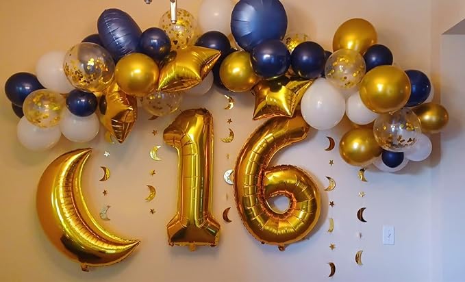 Number 6 Balloon 40 Inch, 6 7 Six Seven Birthday Decorations, 6th Birthday Balloon for Men Women, Gold 16 60 61 65 Numbers Balloons Party Wedding Events Decorations