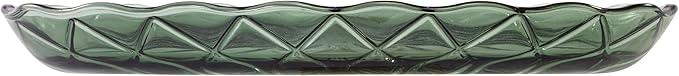 Nicole Miller – Vanity Tray, Embossed Glass with Scalloped Edge, Trellis Home Decor – Perfect for Organizing Toiletries, Cosmetics and Bathroom Essentials (Bijou Green)
