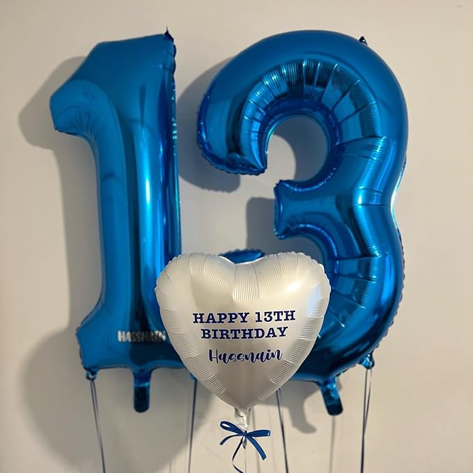 13 Balloon Number for Boys Girls, 40 Inch Number Balloons, Dark Blue Ballons Decoration for 13 31 Birthday Party, Wedding Anniversaries, Graduation