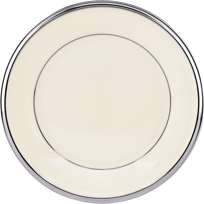 Lenox Solitaire Bread Plate, Butter, ivory/platinum