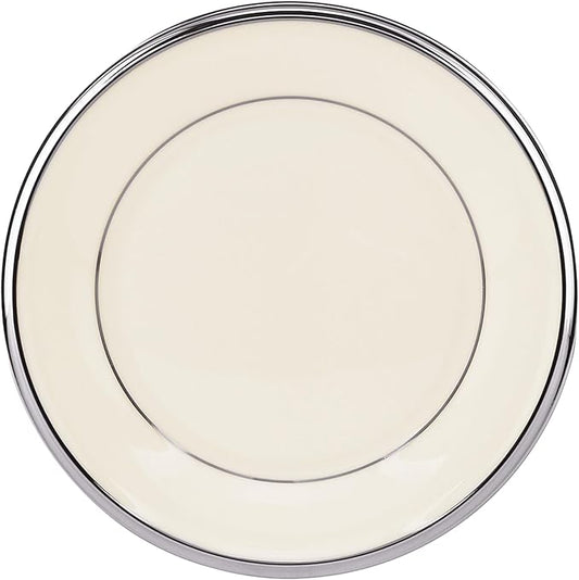 Lenox Solitaire Bread Plate, Butter, ivory/platinum