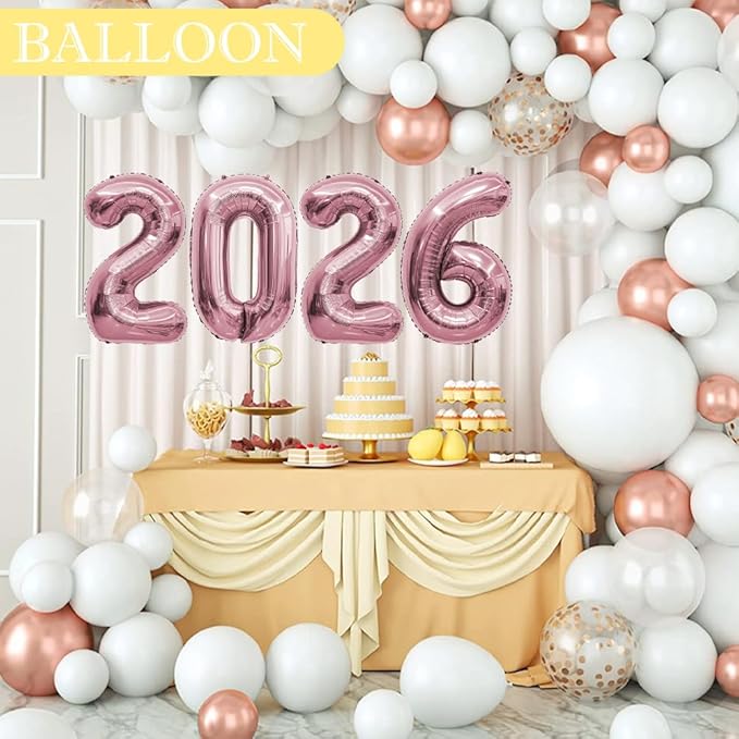 2026 Balloons, New Years Decorations Balloons, Graduation Balloons, Rose Gold Balloons, Birthday Balloon, 2026 Balloon Numbers, Graduation Decorations Class Of 2026 Graduation Party Decorations 2026
