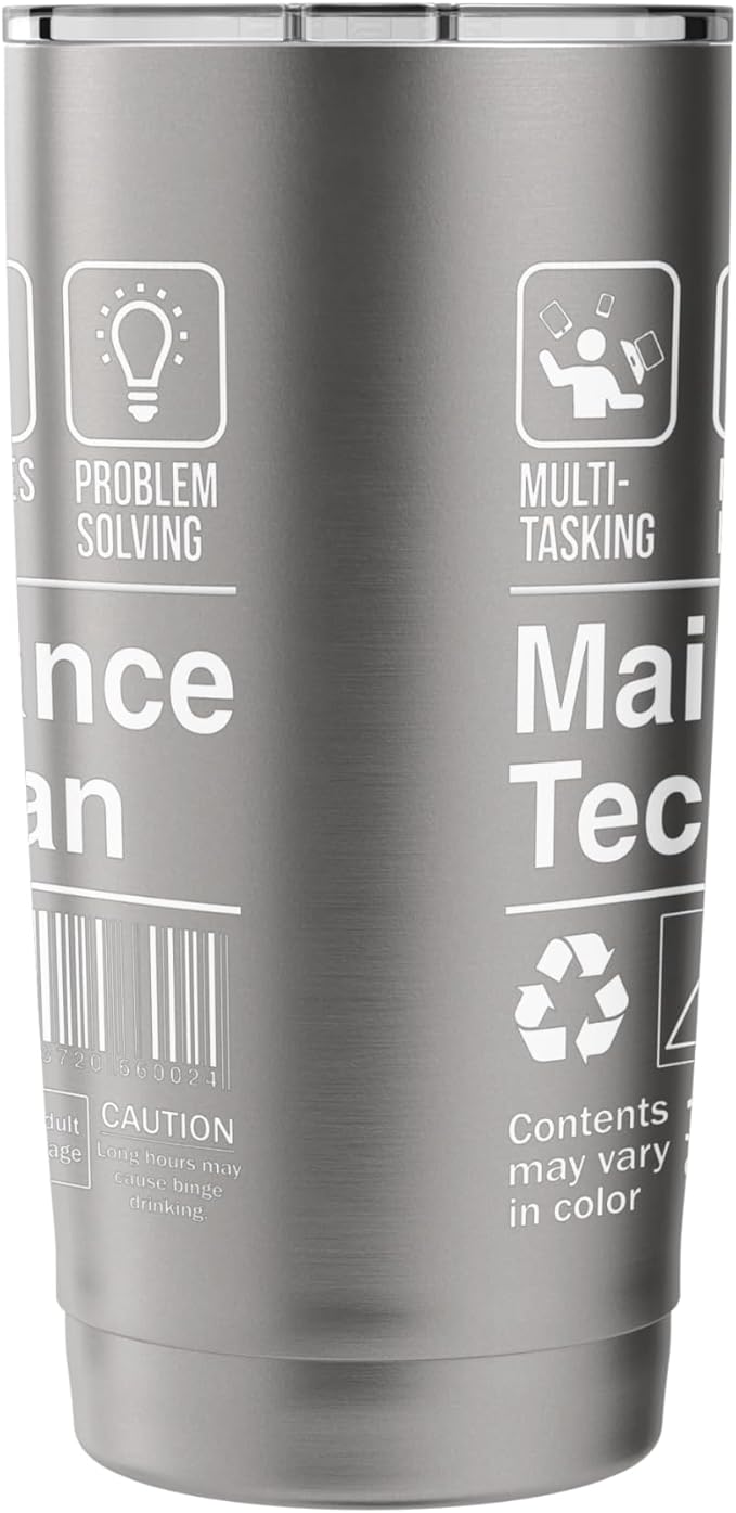 Maintenance Technician Funny Description Label Stainless Steel Insulated Tumbler