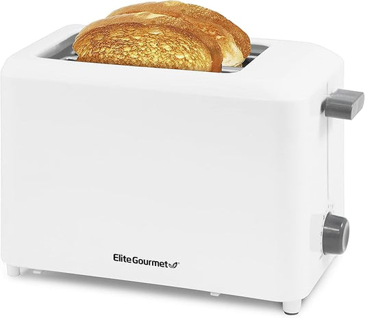 Elite Gourmet ECT-1027 Cool Touch Toaster,7 Toast Settings Cancel Functions,Slide Out Crumb Tray,Extra Wide 1.5" Slots for Bagels Waffles Specialty Breads,Puff Pastry,Snacks,White,(Pack of 8)