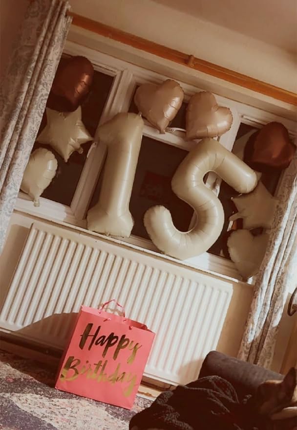Number 15 Balloons, 15th Birthday Decorations for Girls Boys, 51st Cream Birthday Party Decorations 40 In Balloons for Engagement, Wedding, Celebration Party, Graduations, Photo Shoot