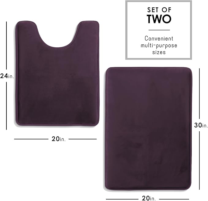 Clara Clark Bathroom Rugs, Velvet Memory Foam Bath Mat, Non-Slip Bath Rugs, Machine Wash, Dries Quickly, Ultra Soft Plush Bath Mats for Bathroom,