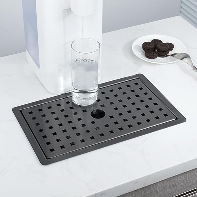 Small Stainless Steel Kitchen Sink with Water Drainage Tray, Black Workstation Basin for Countertop - Slip, Mesh Filtration, Ideal for Apartments and Bars (Black)