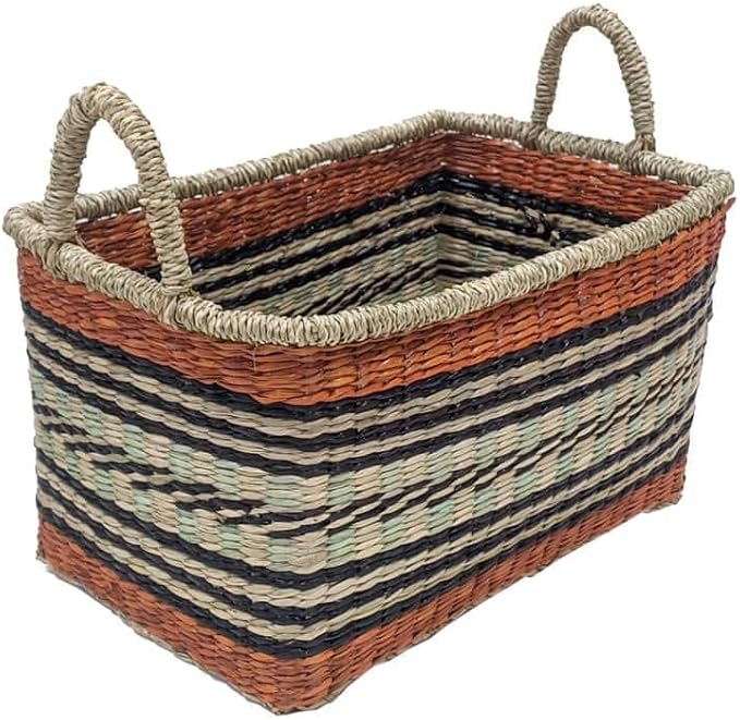 Ashland Multicolor Seagrass Tote Basket, Spring Home Decor