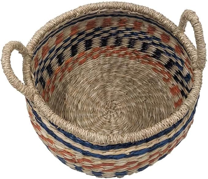 Ashland Multicolor Round Seagrass Basket, Spring Home Decor